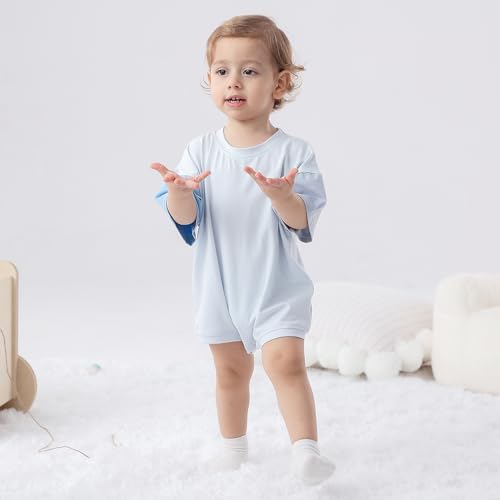 Bafeicao Baby Boy Girl Bubble Romper T Shirt Newborn Bodysuit | Color Block - Image 5
