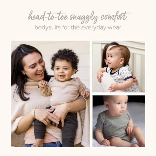 Burt's Bees Baby Unisex Bodysuits, Short Sleeve Organic Sleepwear - Image 4
