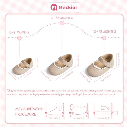 Meckior Infant Baby Girls Soft Sole Bowknot Princess Wedding Dress Mary Jane - Image 6