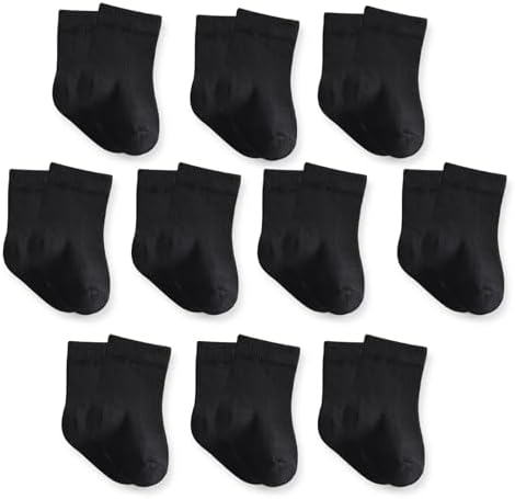 Baby Crew Socks, Cotton Rich Newborn Fit 0–3/3–6/6–12 Months by Unknown