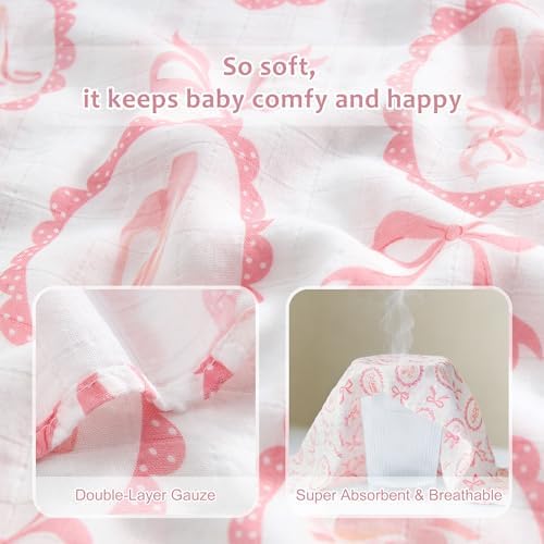 Baby Swaddle Blankets, Bamboo Muslin Receiving Blanket | 1-Pack, Lightweight & - Image 3