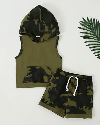 SANMIO Toddler Boy Clothes Summer Outfits Hoodie Tank Tops and Shorts Set - Image 6
