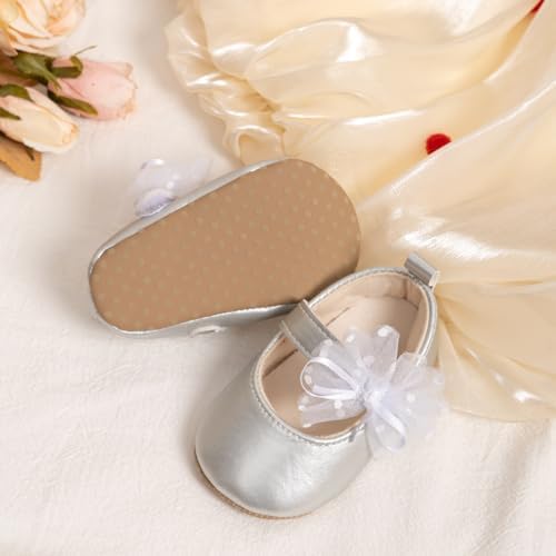 Meckior Infant Baby Girls Soft Sole Bowknot Princess Wedding Dress Mary Jane - Image 6