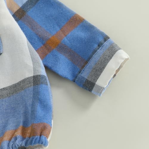 Douhoow Baby Boy Hooded Romper Long Sleeve Boy Plaid Hoodies Baby Jacket Infant - Image 7