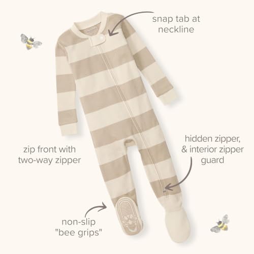 Burt's Bees Baby Boys Organic Cotton, Snug Fit Footed Sleeper Pajamas | - Image 6