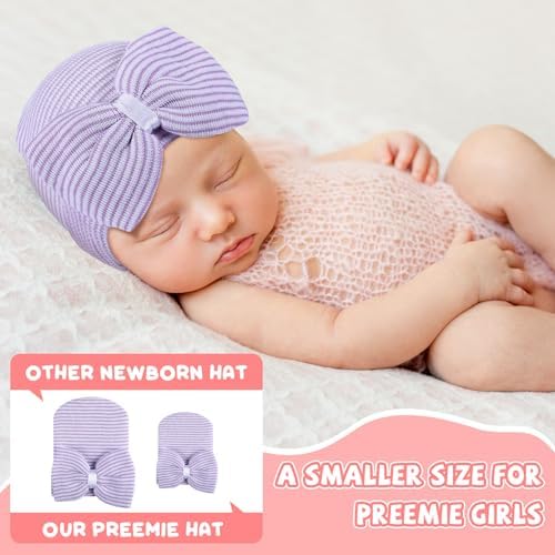 Cuffbow 4 Pcs Preemie Hats Baby Cap - Image 3