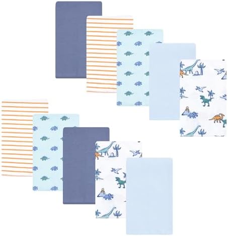 Luvable Friends Hudson Baby Flannel Burp Cloths 10pk, Dino Garden by Luvable+Friends