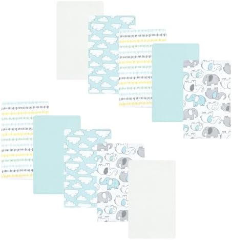 Luvable Friends Hudson Baby Flannel Burp Cloths 10pk, New Elephant by Luvable+Friends