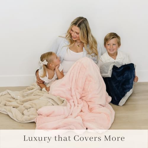 Saranoni Luxury Oversized Blanket Soft Plush Peach Blush XL 60x80 | Oversized - Image 5