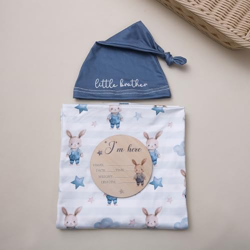 Ylsteed Baby Highland Cow Swaddle Blanket and Headband Set, Newborn Receiving - Image 4