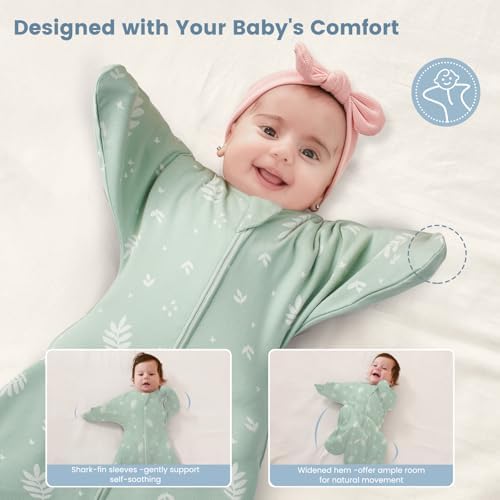 ZIGJOY Swaddle Sleep Sack 3-6 Months, 1.0 Tog Cotton Baby Swaddle Blanket - Image 4