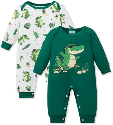NZRVAWS Newborn Baby Boy Clothes Infant Romper 2-Pack outfit Cute Pattern by NZRVAWS