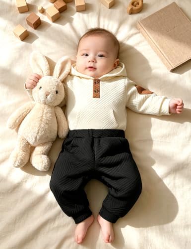 Fommy Baby Boy Clothes Colorblocked Long Sleeve Hoodie + Long Pants 2PCS Fall - Image 2