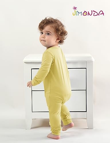 Jimonda Baby Romper Boys Girls Bamboo Pajamas 2-Way Zipper Footless Unisex Long - Image 5