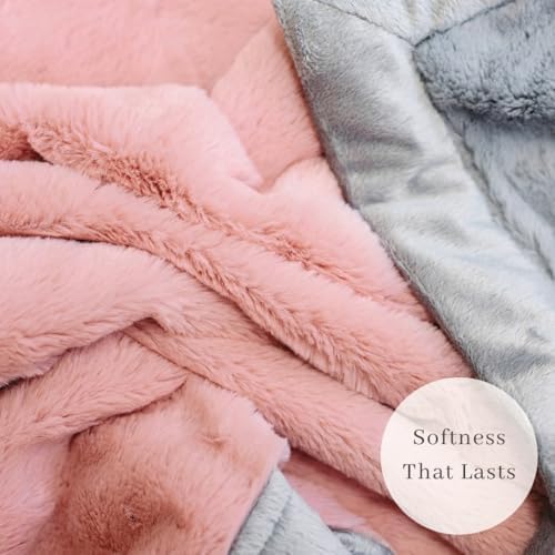 Saranoni Luxury Baby Blanket Receiving Blanket Light Pink Gray 40x30 | - Image 6