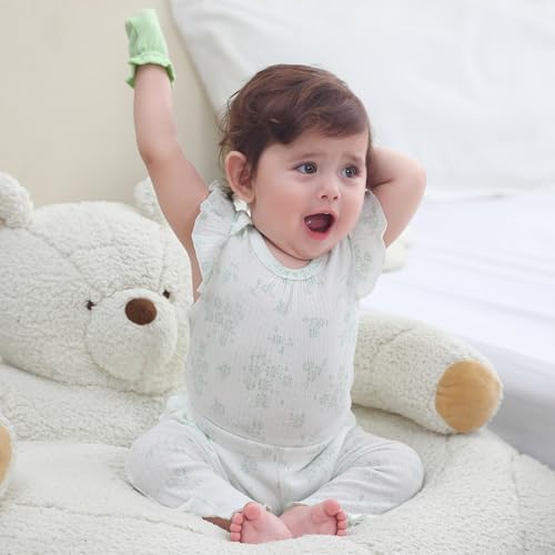 Ruliby Baby Bodysuit and Pant Set Summer Ribbed Mix Match Infant Clothes - Image 4