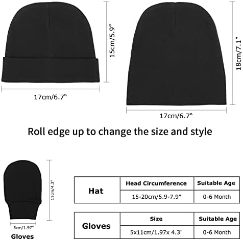 Newborn Baby Hats and Mittens Set Infant Beanie Cap Toddler Gloves Newborn - Image 2