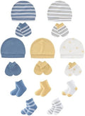 Baby Hats Mittens and Socks Set Soft Cotton Newborn Hat Glove by ZAVBABY