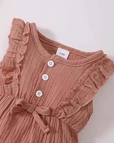 Renotemy Baby Girl Clothes Summer Rompers Cute Outfits Preemie-18 Months | - Image 4