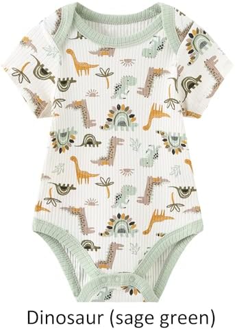 Ruliby Baby Bodysuit and Pant Set Summer Ribbed Mix Match Infant Clothes - Image 6