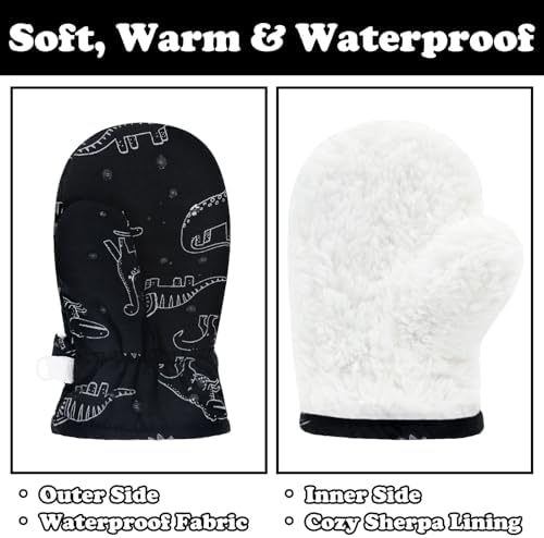 Sarfel Toddler Mittens Waterproof Toddler Gloves Baby Winter Mittens Toddler - Image 5
