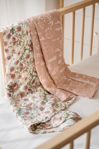 Little Jump 2 Pack Western Wild Flowers Muslin Swaddle Blankets - Image 6
