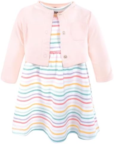 Hudson Baby Infant and Toddler Girls Cotton Dress and Cardigan Set by HudsonBaby
