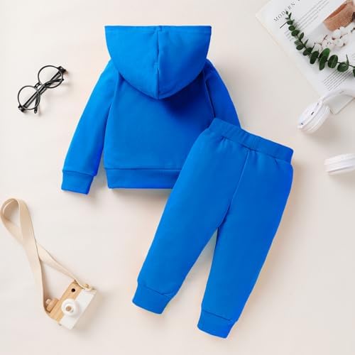 YOUNGER TREE Baby Clothes for Girls Boy Solid Color Hoodie and Sweatpants - Image 3