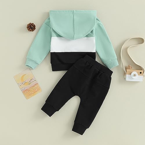 Infant Baby Boy Fall Winter Clothes Outfit Hooded Long Sweatshirt Pant Set - Image 5