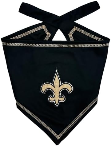 Pets First NFL New Orleans Saints TIE Bandana, Size Small/Medium. Dog Bandana by PETSFIRST