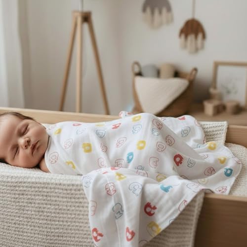 Cotton Baby Swaddle Blanket 28"x28" – Soft Breathable Newborn Receiving Blanket - Image 3