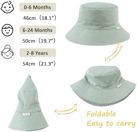 Bamery Baby Toddler Girls Bucket Hat Newborn Sun Hats - Image 6