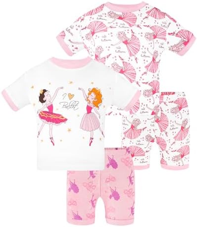 DAUGHTER QUEEN Girls Summer Pajamas Set 4 Pieces 100% Cotton Sleepwear Size 18 by DAUGHTERQUEEN