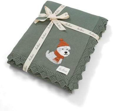 Avibae Cotton Knit Baby Blanket, Soft Cotton Newborn Receiving Swaddling | by B