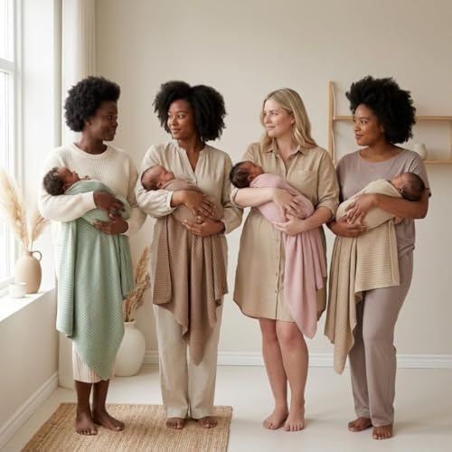 Receiving Blankets, 100% Organic Cotton Knit, Newborn Baby Swaddle | - Image 6