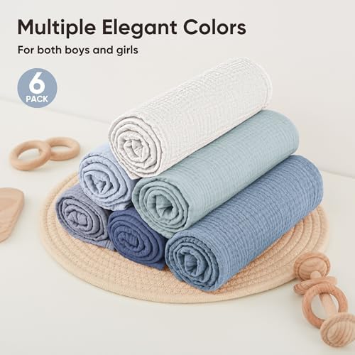 Bearmoss 6 Pack Muslin Burp Cloths - Image 5