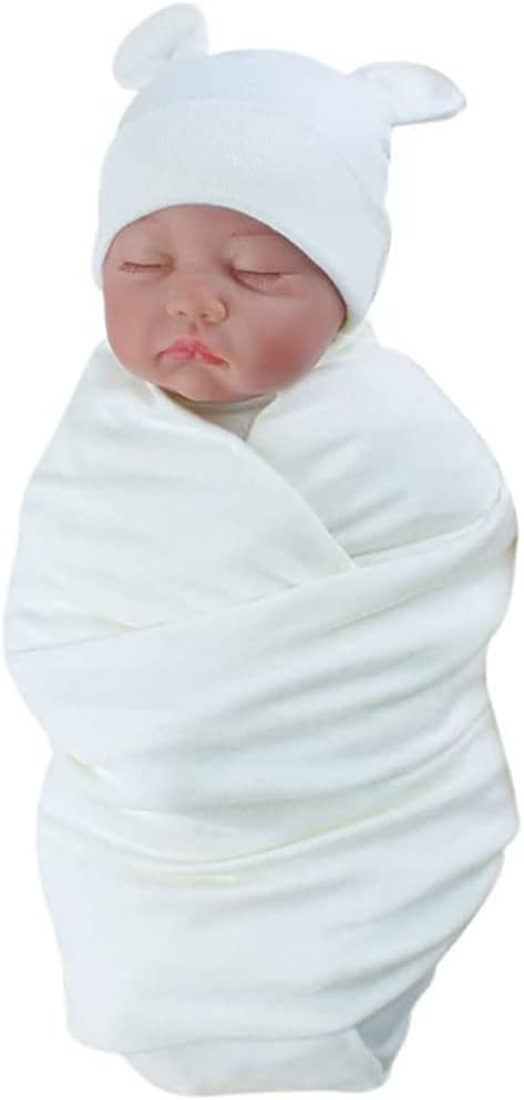 Unisex Baby Swaddle Wrap with Hat Set - Image 3