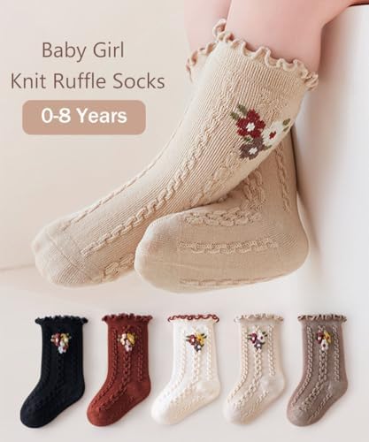 Toddler Girl Ruffle Socks Baby Girls Knee High Socks - Image 3