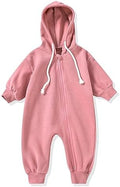 Unutiylo Unisex Baby Boys Girls Long Sleeve Infant Baby Zipper Hooded Jumpsuits by Unutiylo