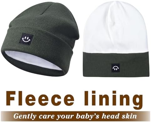 MaxNova 2 Pack Baby Beanie Fleece Lined Knit Toddler Hat - Image 7