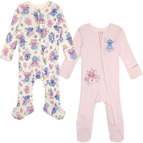 Disney Baby Girls' 2-Pack Footed Sleep N' Play Newborn to Infant by Disney