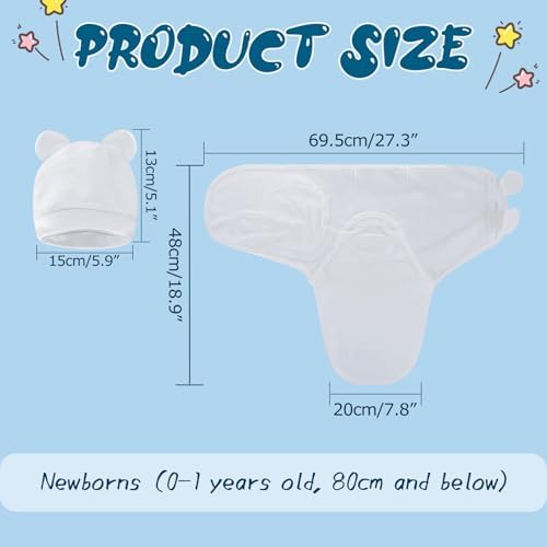 Baby Swaddle Sleep Sacks with Hats - Image 2