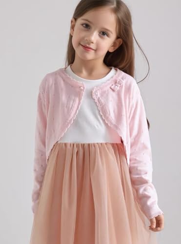 Toddler Girls Cardigan Sweater Bolero Shrug Baby Kids Long Sleeve Cropped Dress - Image 2