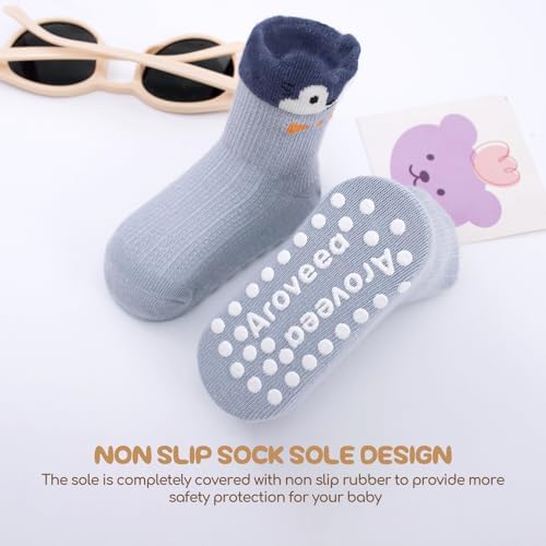 Aroveea Toddler Socks Non Slip Grip Ankle Baby 12 Pack - Image 5