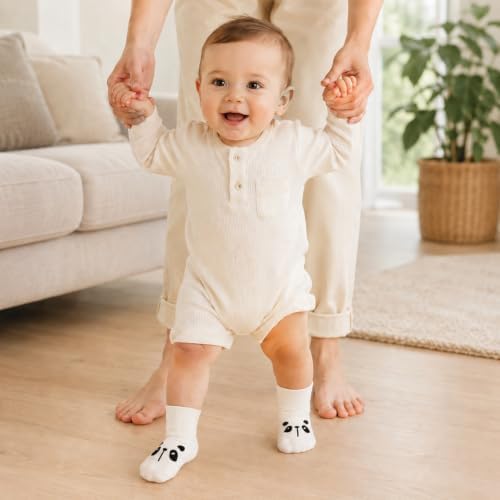 Toddler Grip Socks, 5 Pairs, Cotton Crew - Image 2