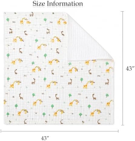 Aablexema Muslin Baby Blanket 6-Layer 43"x43" - Image 2