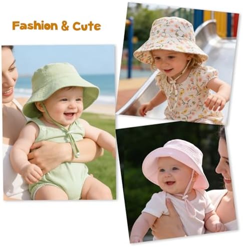Baby Sun Hat Infant Toddler Summer Cotton Yarn Beach Bucket Hat - Image 7