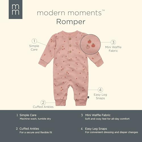 Modern Moments by Gerber Baby Henley Waffle Knit Romper - Image 6