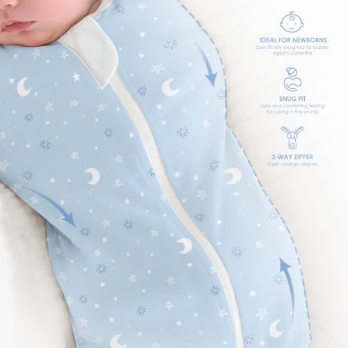 Baby Swaddle 0-2 Months, Cotton Arm-In Zipper Sleep Sack, Wearable Blankets Wrap - Image 5