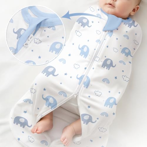 Baby Swaddle 0-2 Months, Cotton Arm-In Zipper Sleep Sack, Wearable Blankets Wrap - Image 6